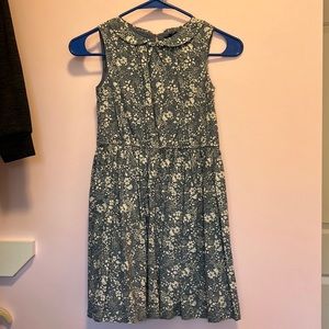 Blue floral sleeveless dress